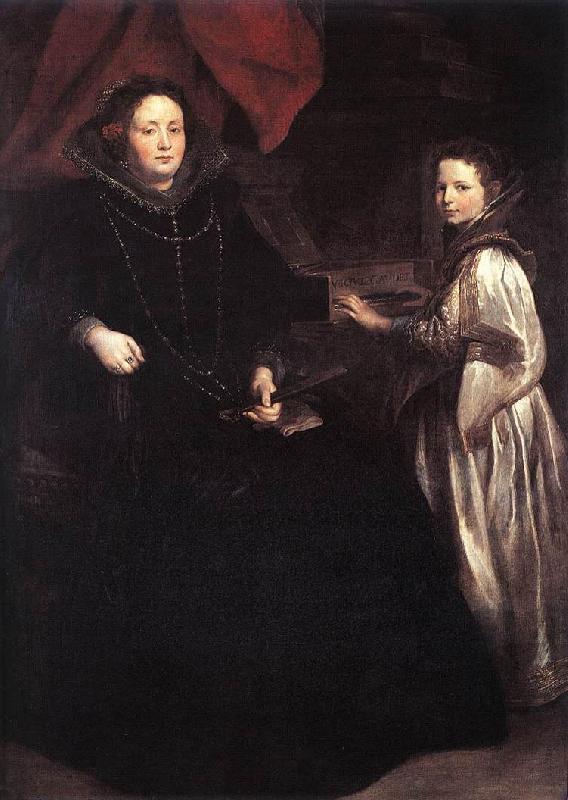 DYCK, Sir Anthony Van Portrait of Porzia Imperiale and Her Daughter fg oil painting image